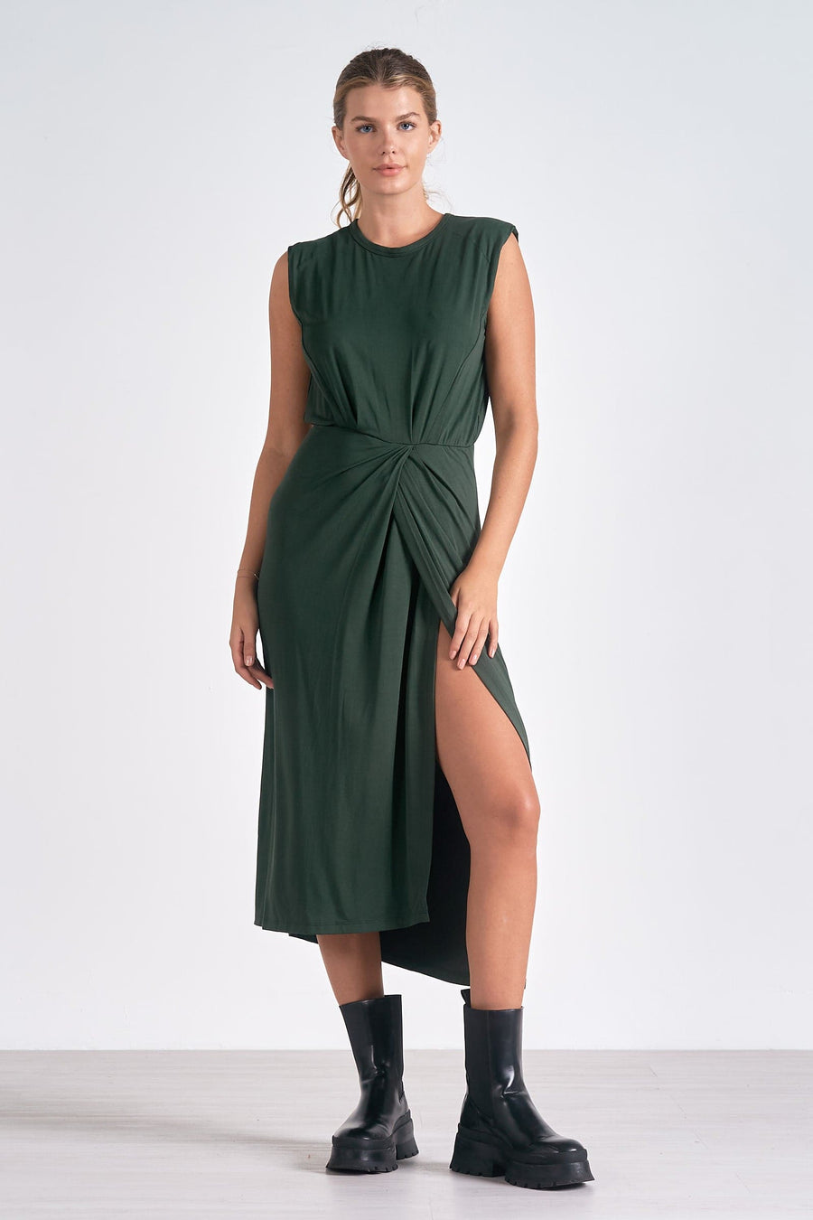 SALE Sleeveless Front Slit Dress