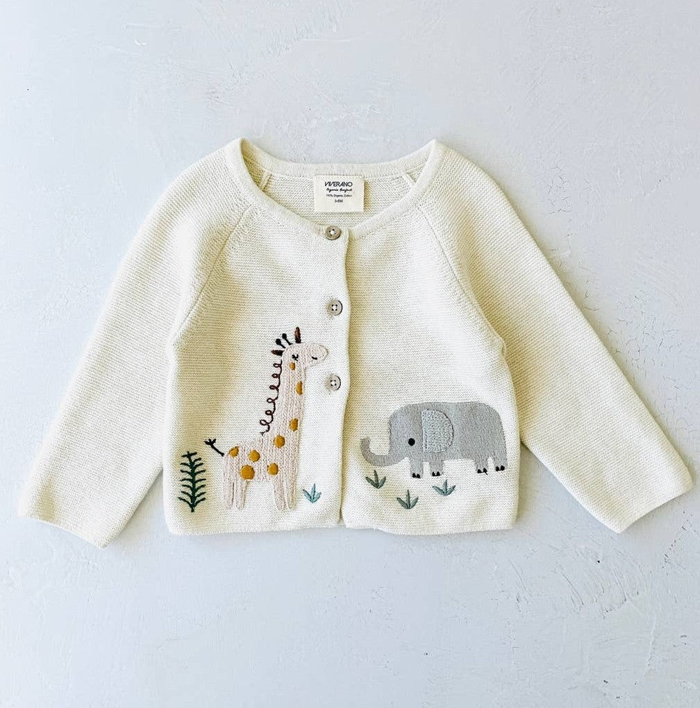 Baby Cardigan - Animal Safari