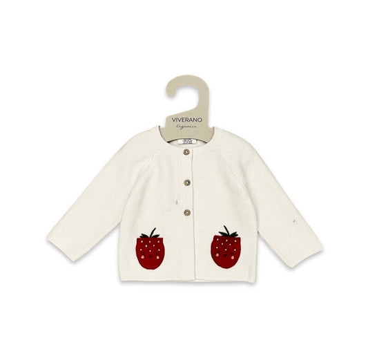 Strawberry Pocket Baby Cardigan