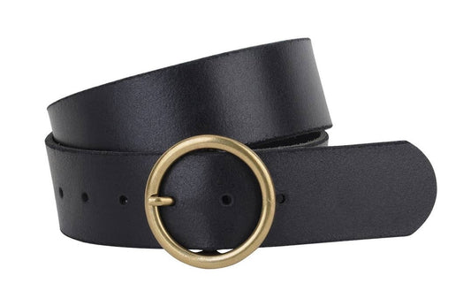 Ring Buckle Leather Belt