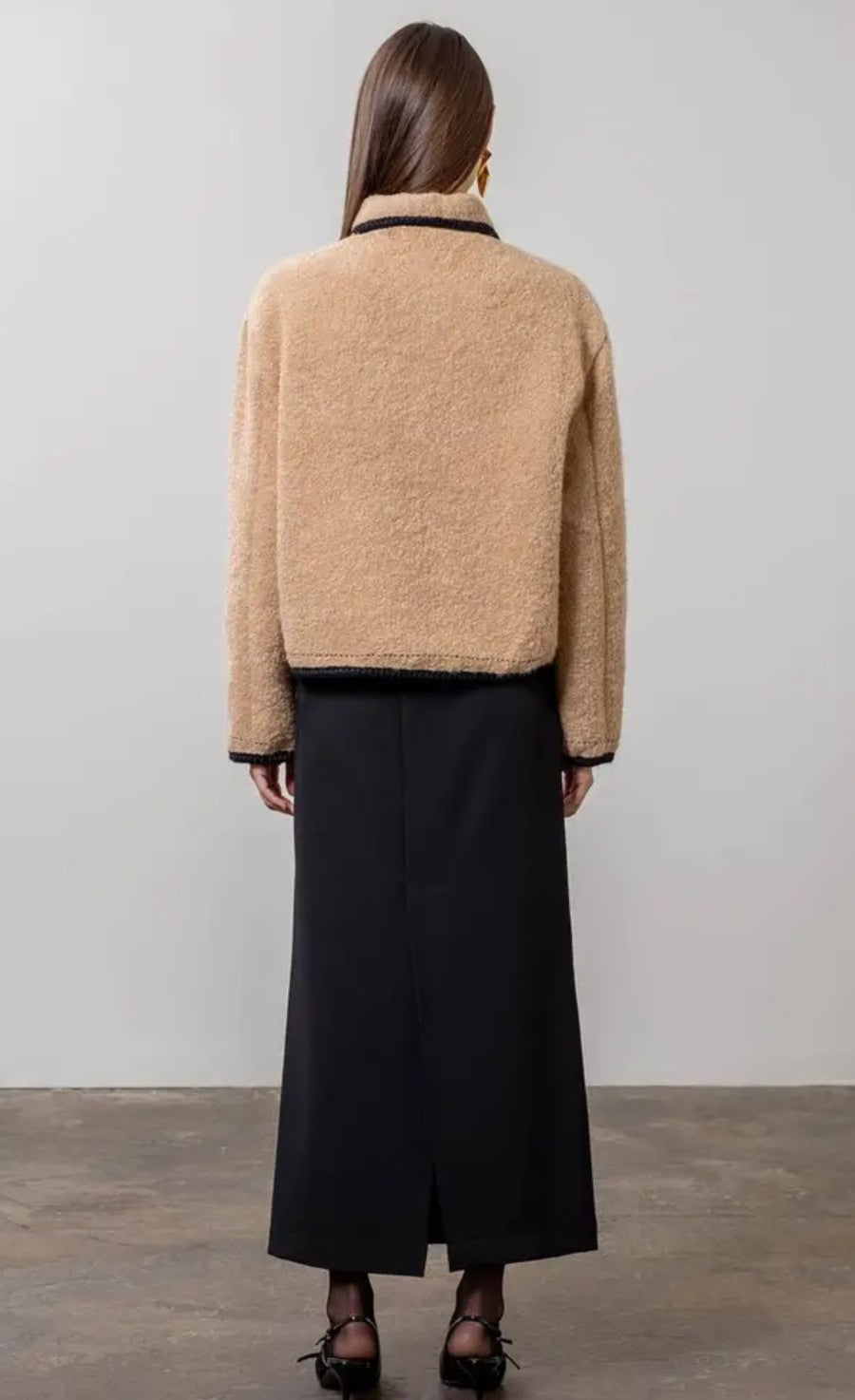 SALE Faux Sherpa Contrast Edge Jacket