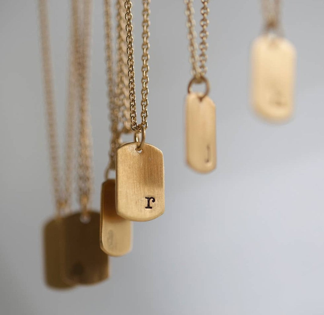 Initial Mini Tag Necklace