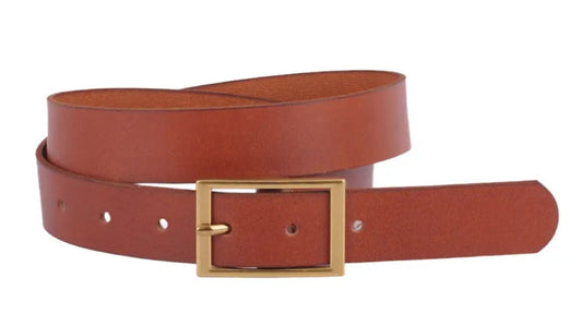 Rectangle Buckle Leather Belt