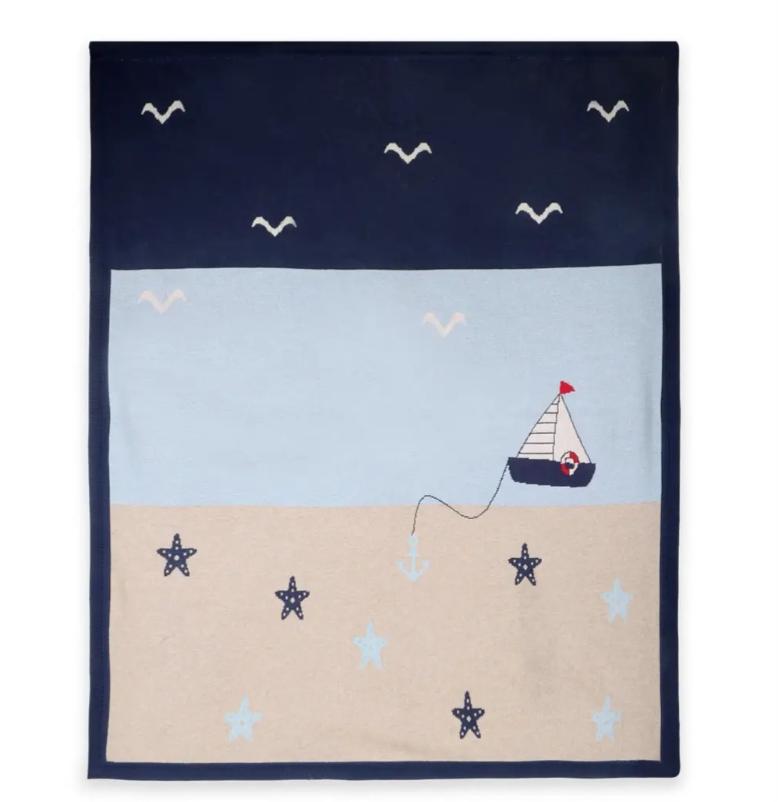 Baby Blanket - Ocean Sailboat