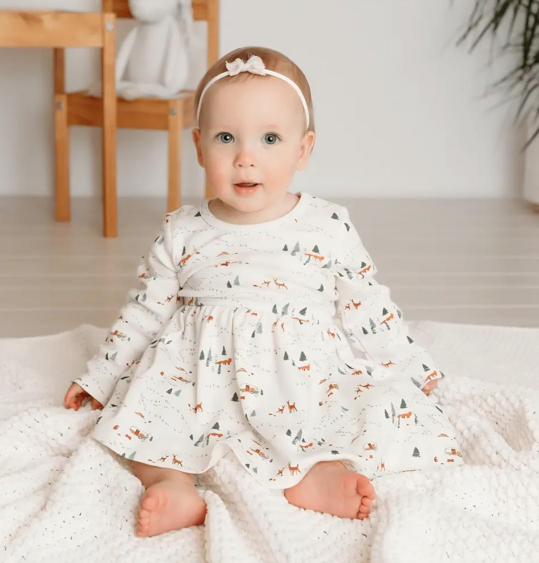 Kids L/S Twirl Dress - Into the Woods