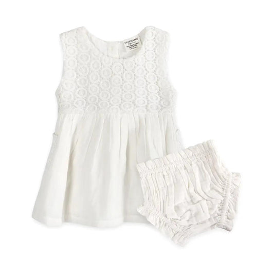Baby Crochet Lace Dress + Bloomer