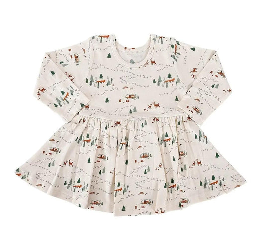 Kids L/S Twirl Dress - Into the Woods