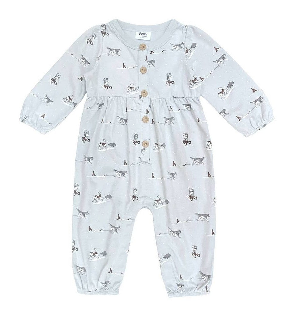 Baby Gathered Button Romper