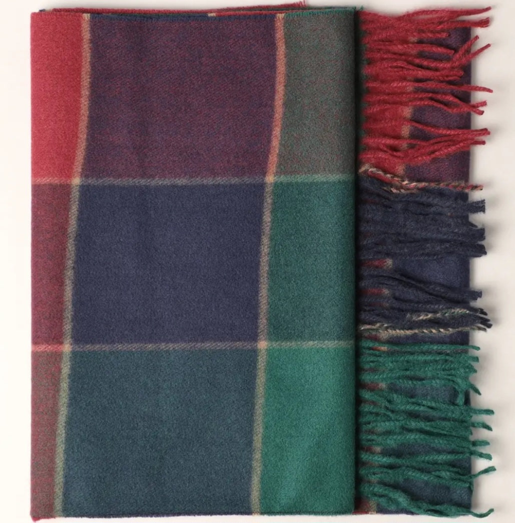 Cashmere Feel Plaid Scarf